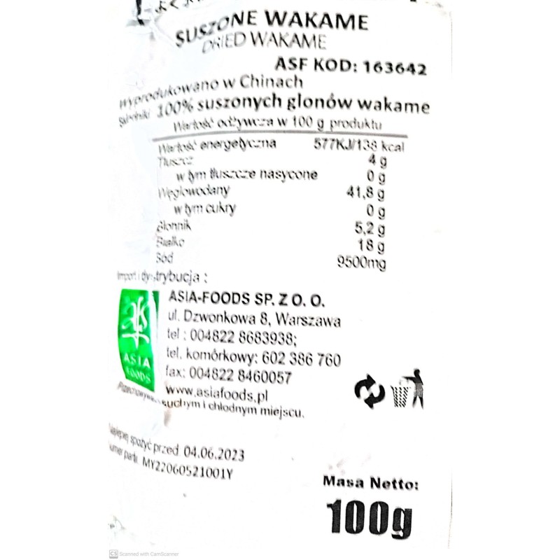 Wakame Suszone Wodorosty 100g Eagle Brand